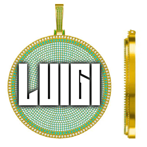 CUSTOM LETTER NECKLACE 3D BIG DISC
