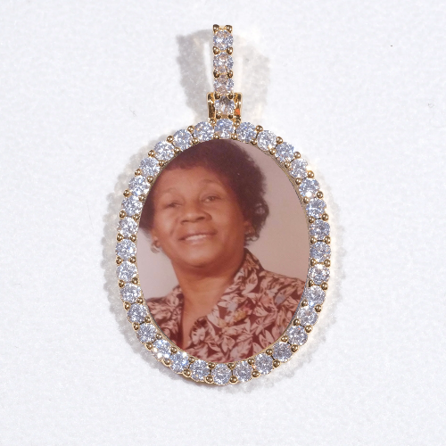 3D Oval Custom Picture Pendant