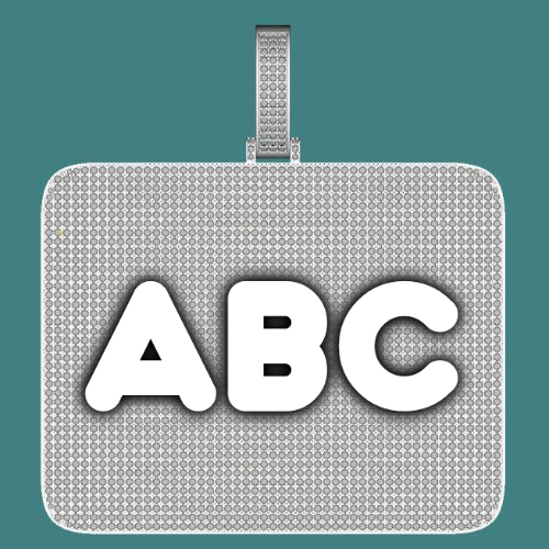 CUSTOM LETTER NECKLACE 3D BIG SQUARE