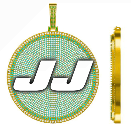 CUSTOM LETTER NECKLACE 3D BIG DISC