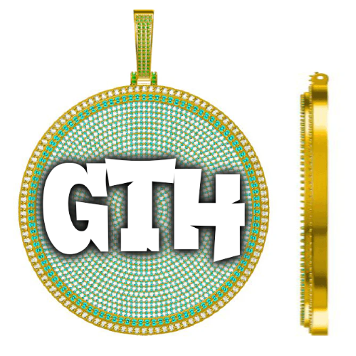CUSTOM LETTER NECKLACE 3D BIG DISC