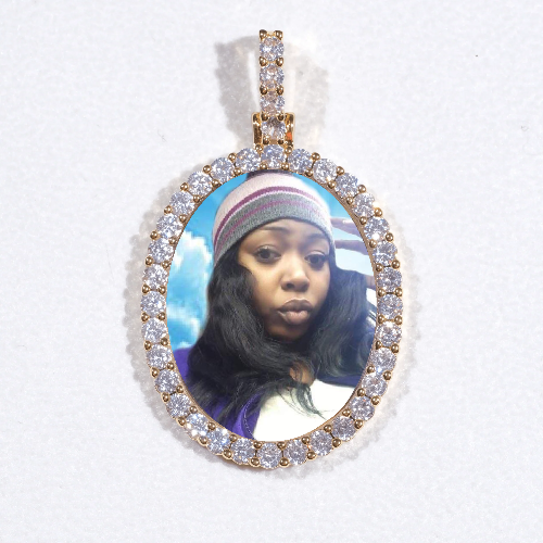 3D Oval Custom Picture Pendant