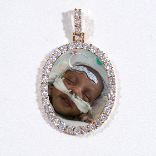 3D Oval Custom Picture Pendant