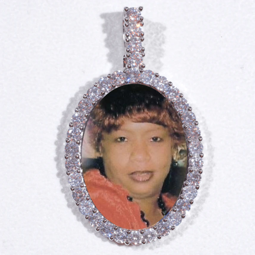 Large 3D Oval Custom Picture Pendant