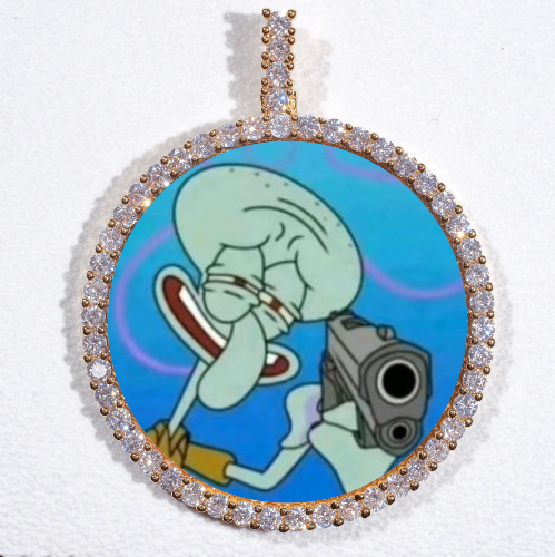 LARGE 3D CIRCLE CUSTOM PICTURE PENDANT
