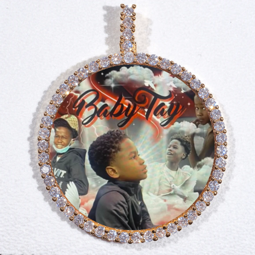 LARGE 3D CIRCLE CUSTOM PICTURE PENDANT