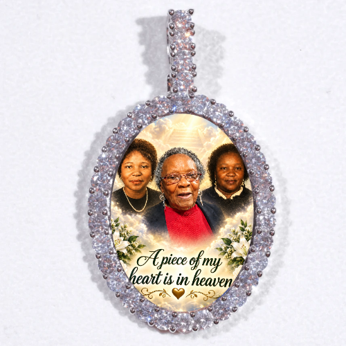Large 3D Oval Custom Picture Pendant
