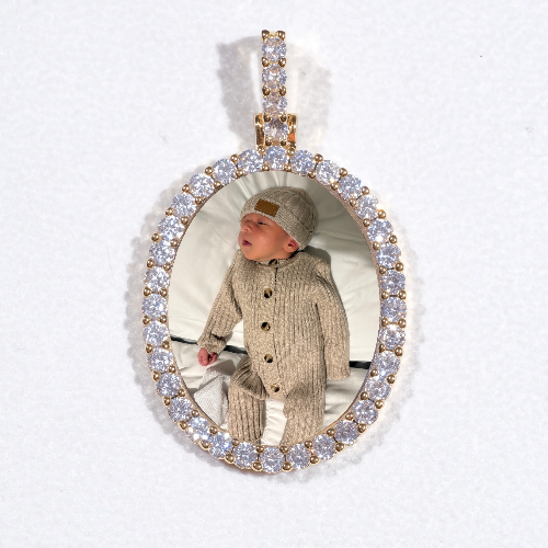 3D Oval Custom Picture Pendant