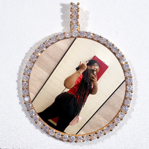 LARGE 3D CIRCLE CUSTOM PICTURE PENDANT