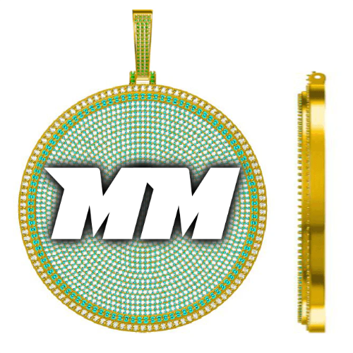 CUSTOM LETTER NECKLACE 3D BIG DISC