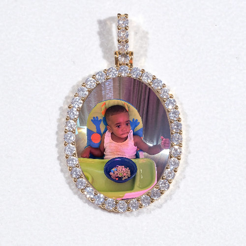 3D Oval Custom Picture Pendant