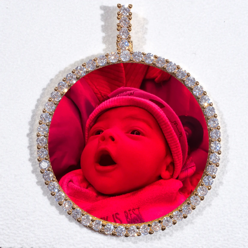 LARGE 3D CIRCLE CUSTOM PICTURE PENDANT