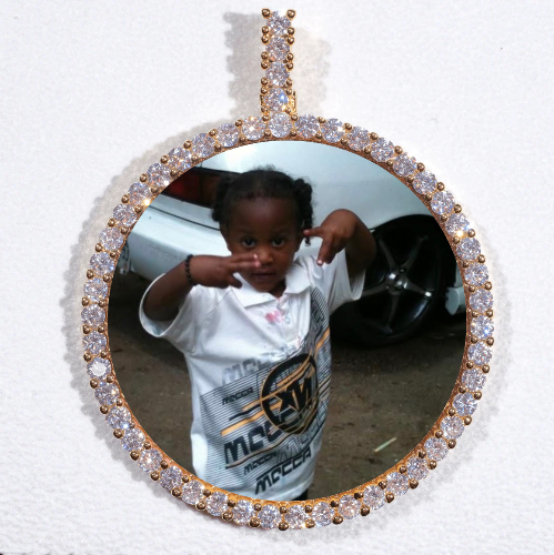 LARGE 3D CIRCLE CUSTOM PICTURE PENDANT
