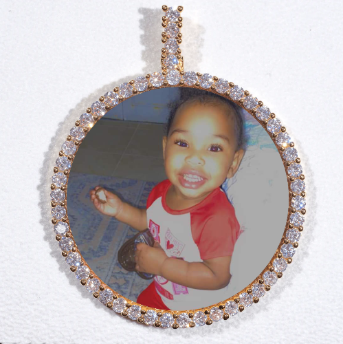 LARGE 3D CIRCLE CUSTOM PICTURE PENDANT