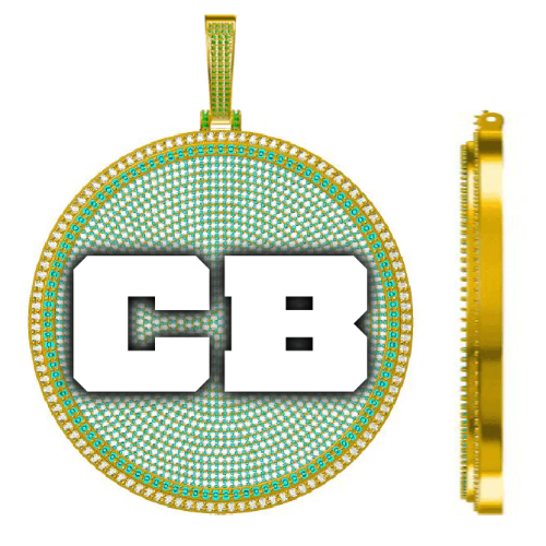 CUSTOM LETTER NECKLACE 3D BIG DISC