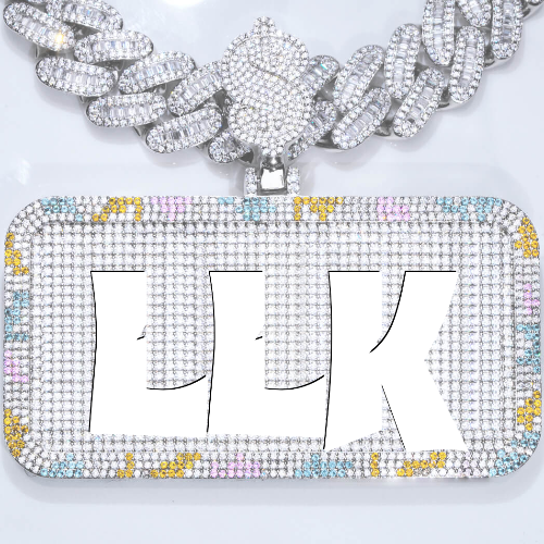 CUSTOM LETTER NECKLACE 3D COLORFUL SQUARE