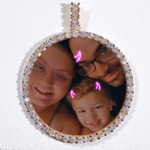 LARGE 3D CIRCLE CUSTOM PICTURE PENDANT