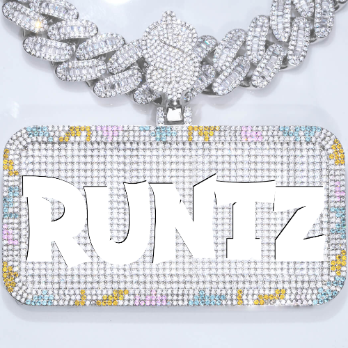 CUSTOM LETTER NECKLACE 3D COLORFUL SQUARE