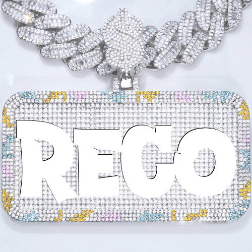 CUSTOM LETTER NECKLACE 3D COLORFUL SQUARE