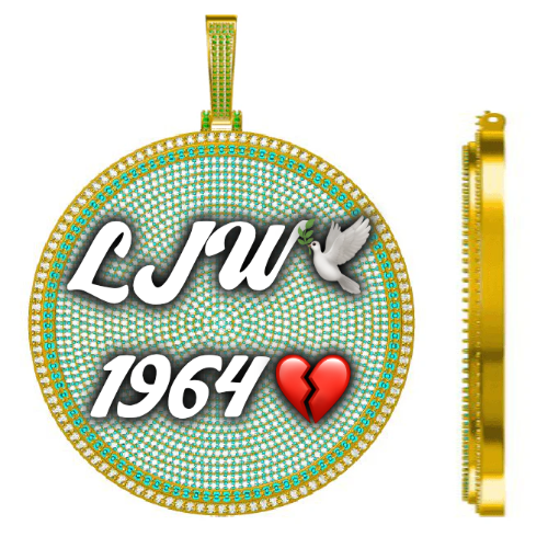 CUSTOM LETTER NECKLACE 3D BIG DISC