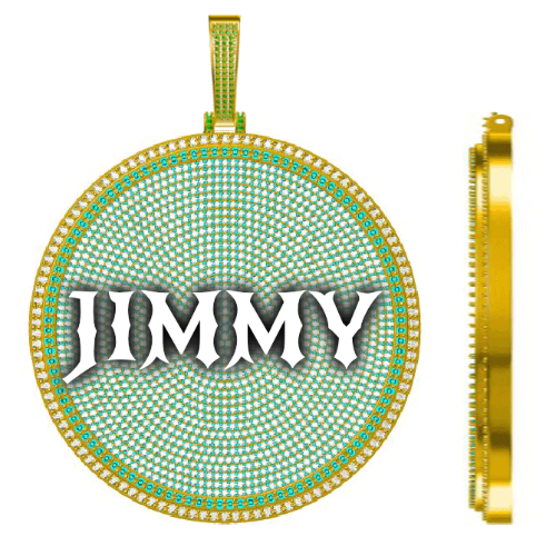 CUSTOM LETTER NECKLACE 3D BIG DISC