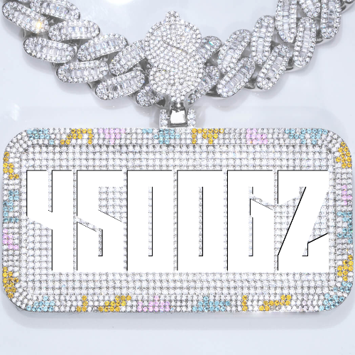 CUSTOM LETTER NECKLACE 3D COLORFUL SQUARE