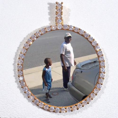 LARGE 3D CIRCLE CUSTOM PICTURE PENDANT