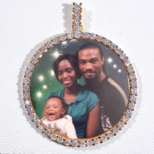 LARGE 3D CIRCLE CUSTOM PICTURE PENDANT