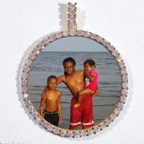LARGE 3D CIRCLE CUSTOM PICTURE PENDANT
