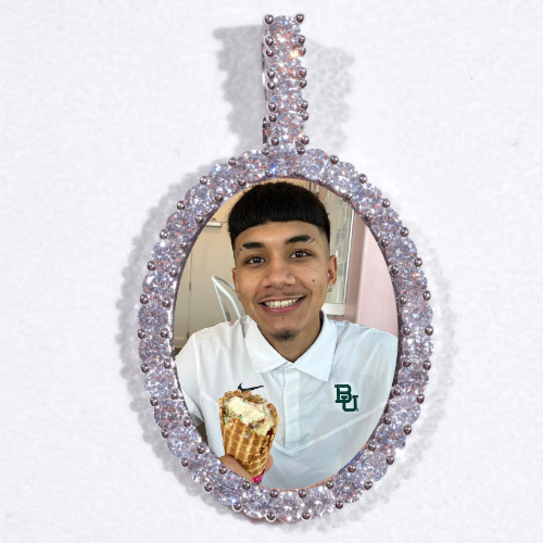 Large 3D Oval Custom Picture Pendant