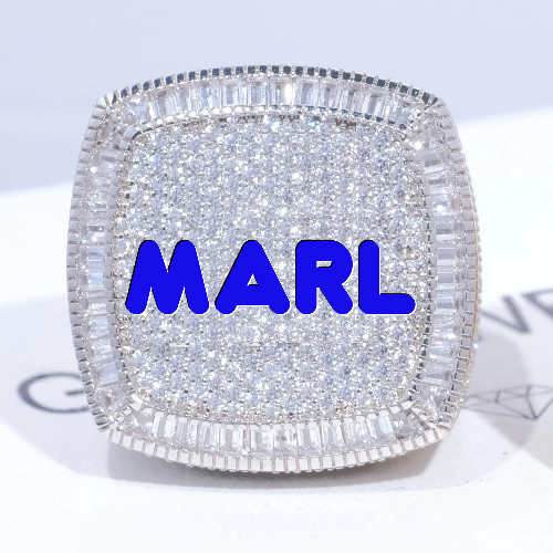 CUSTOM LETTER 3D ICED RING