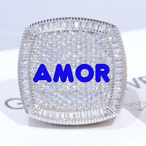 CUSTOM LETTER 3D ICED RING