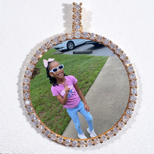 LARGE 3D CIRCLE CUSTOM PICTURE PENDANT