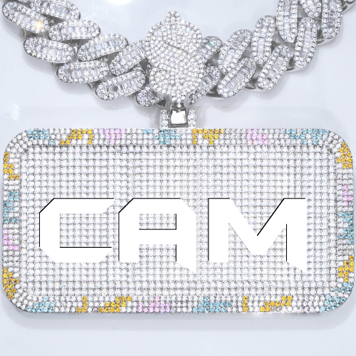 CUSTOM LETTER NECKLACE 3D COLORFUL SQUARE
