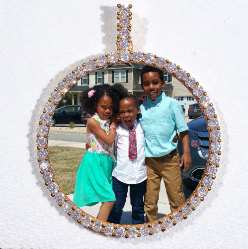 LARGE 3D CIRCLE CUSTOM PICTURE PENDANT