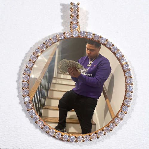 LARGE 3D CIRCLE CUSTOM PICTURE PENDANT