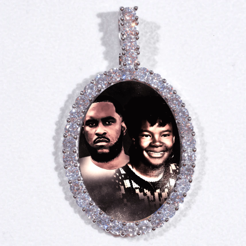 Large 3D Oval Custom Picture Pendant