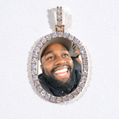 3D Oval Custom Picture Pendant