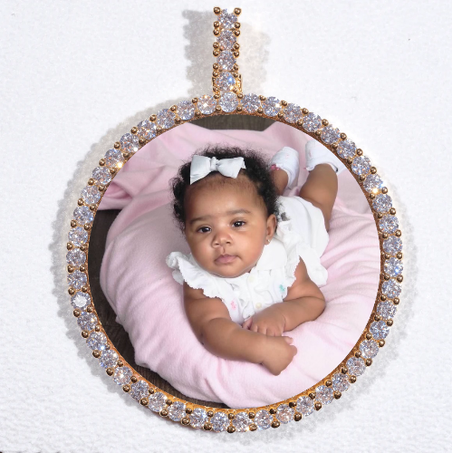 LARGE 3D CIRCLE CUSTOM PICTURE PENDANT