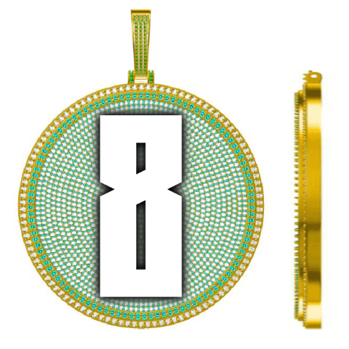 CUSTOM LETTER NECKLACE 3D BIG DISC