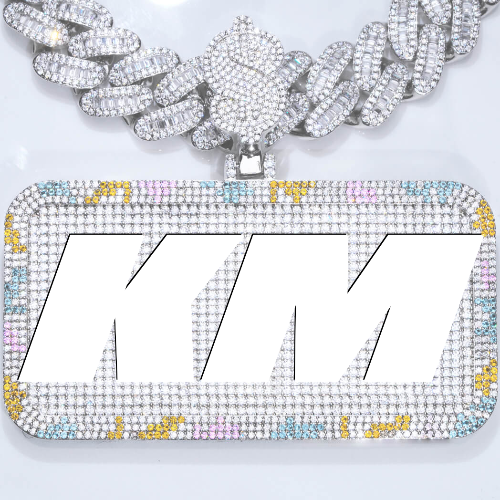 CUSTOM LETTER NECKLACE 3D COLORFUL SQUARE