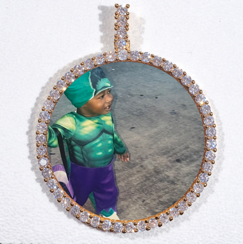 LARGE 3D CIRCLE CUSTOM PICTURE PENDANT