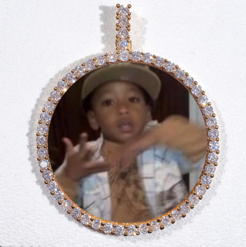 LARGE 3D CIRCLE CUSTOM PICTURE PENDANT