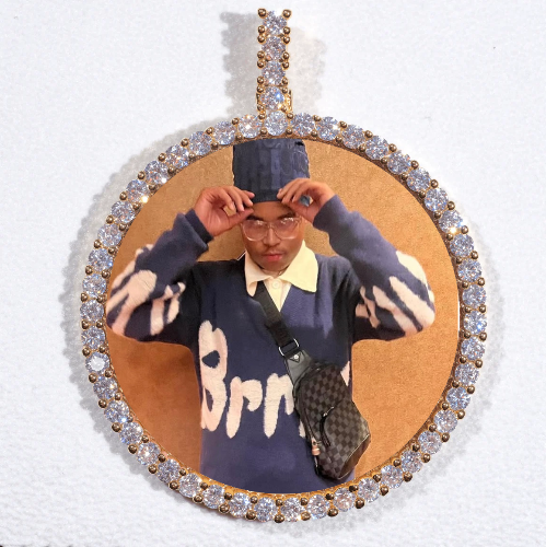 LARGE 3D CIRCLE CUSTOM PICTURE PENDANT