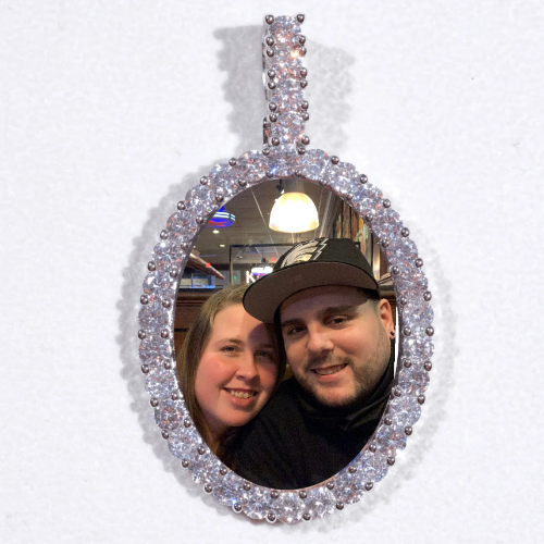 Large 3D Oval Custom Picture Pendant
