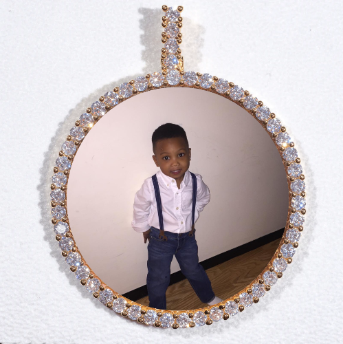 LARGE 3D CIRCLE CUSTOM PICTURE PENDANT