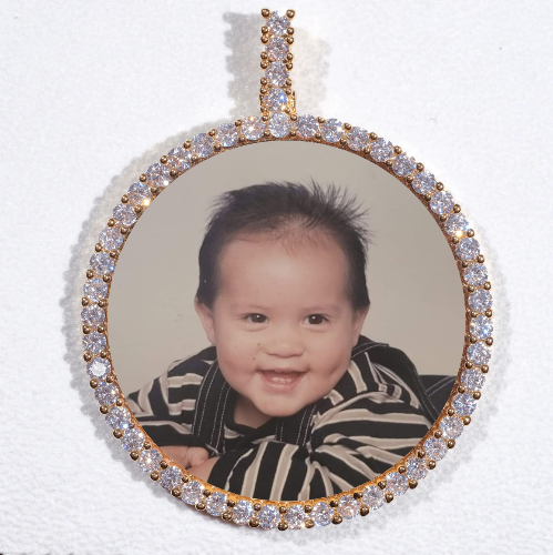 LARGE 3D CIRCLE CUSTOM PICTURE PENDANT