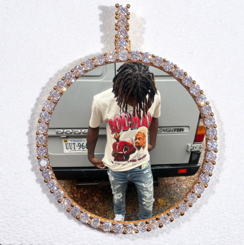 LARGE 3D CIRCLE CUSTOM PICTURE PENDANT