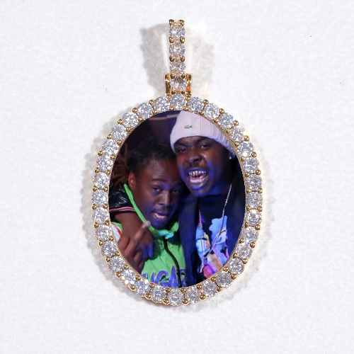 3D Oval Custom Picture Pendant