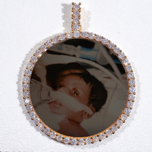 LARGE 3D CIRCLE CUSTOM PICTURE PENDANT